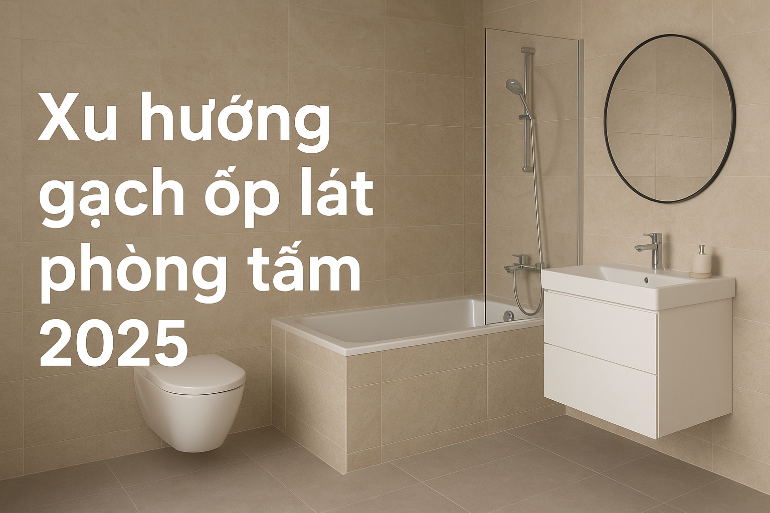 Xu hướng gạch ốp lát phòng tắm 2025: Sang trọng và bền vững