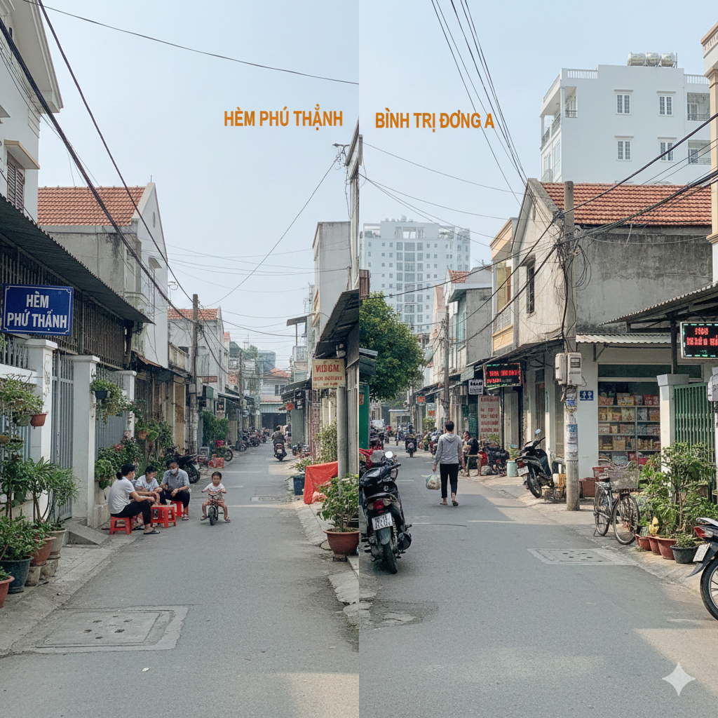 Mua nhà gần Aeon Tân Phú nên chọn Phú Thạnh hay Bình Trị Đông A?